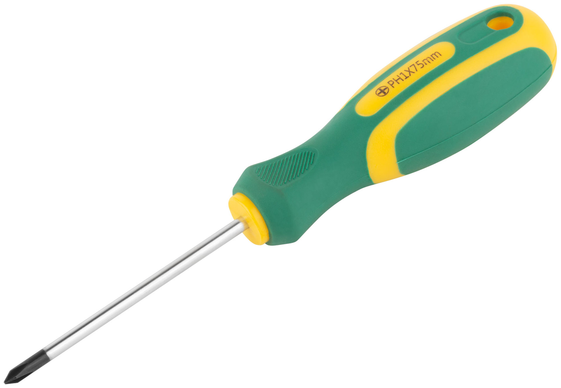 Отвертка Контур, CrV сталь, прорезиненная ручка 4х75 мм РН1 (55191)