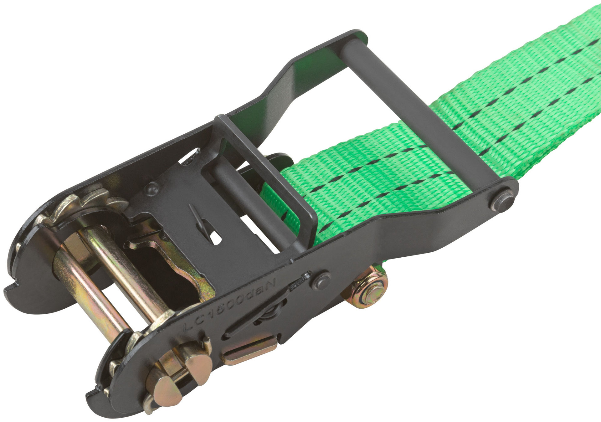 Ремень для крепления груза, храповый механизм 135 мм, полиэфирная лента 38 мм x 8 м, 1500 / 3000 кг (64925)