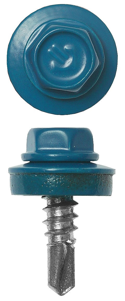 Саморез кровельный 25 х 5.5 мм, RAL 5009 небесно-голубой, 800 шт СКМ 5009 ЗУБР 4-300310-55-025-5009