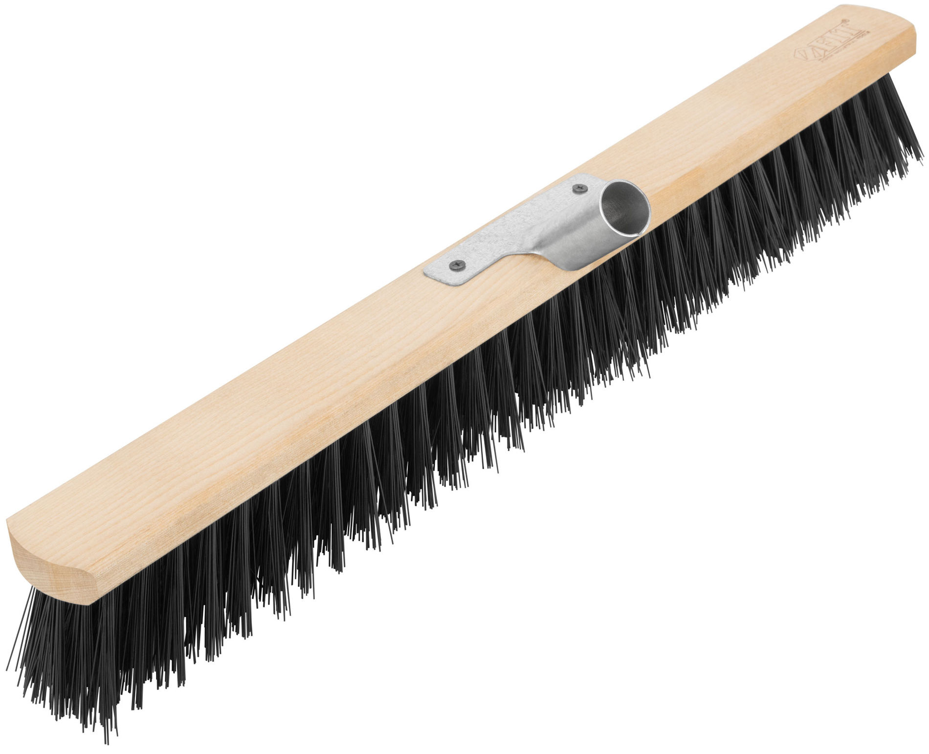 Щетка уличная деревянная, жесткая щетина, металлическая тулейка под углом, 5-ти рядная, 600 мм (68051)