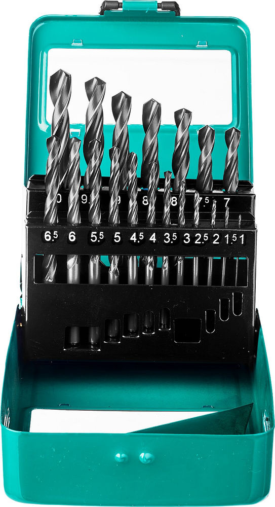 Набор сверл по металлу 19 шт 1-10 мм быстрорежущая сталь класс В мет.бокс СИБИН 29610-H19