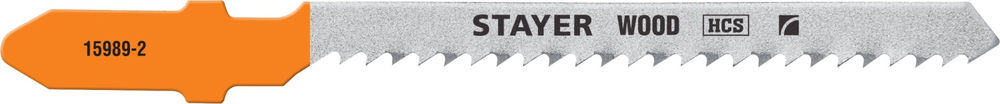 Полотна для лобзика 2 шт, 50 мм / 2 мм, T-хвост., HCS сталь, фигурный рез дерева/фанеры/ДСП T119BO Professional STAYER 15989-2