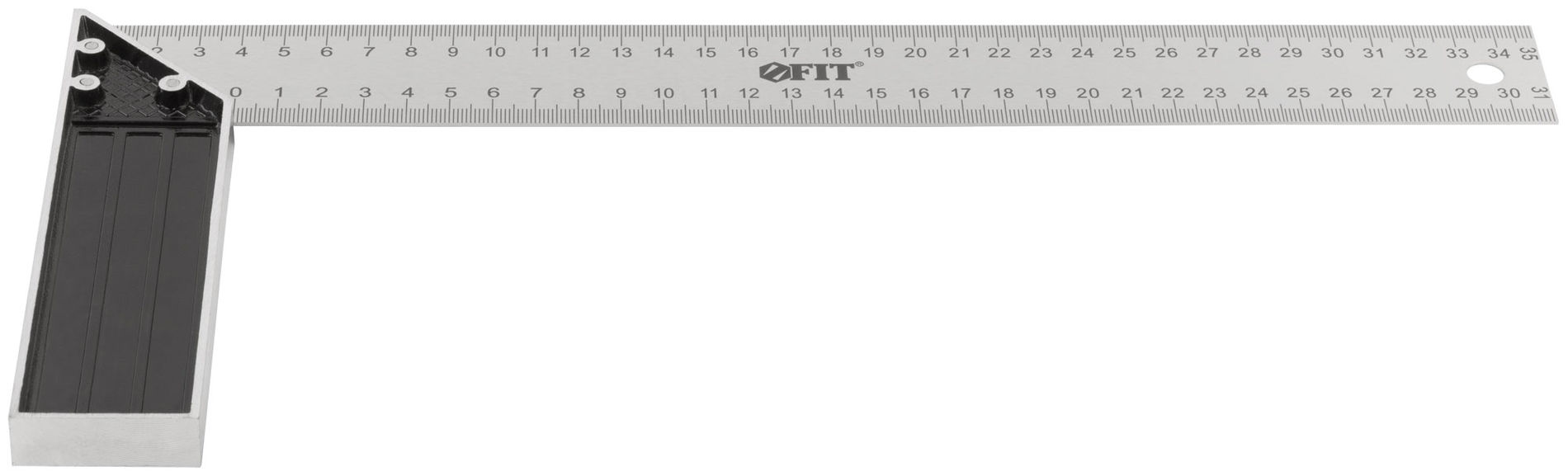 Угольник столярный, рифленая шкала, алюминиевое основание 350 мм (19463)