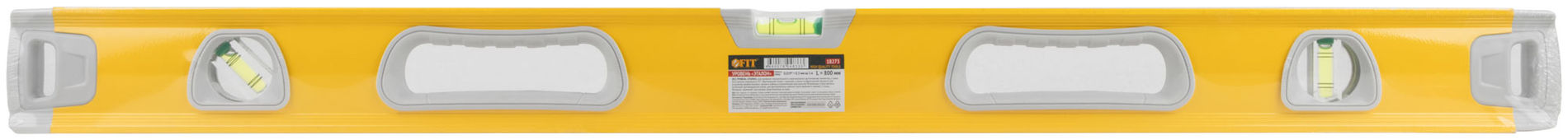 Уровень Эталон, 0,5 мм/м, 3 глазка, зеркало, усил. корпус, фрезер. раб. грани, магниты, ручки, Профи 800 мм (18273)