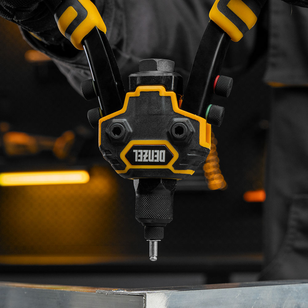 Заклепочник двуручный, заклепки 2,4-3,2-4,0-4,8-6,4 мм Denzel (40500)