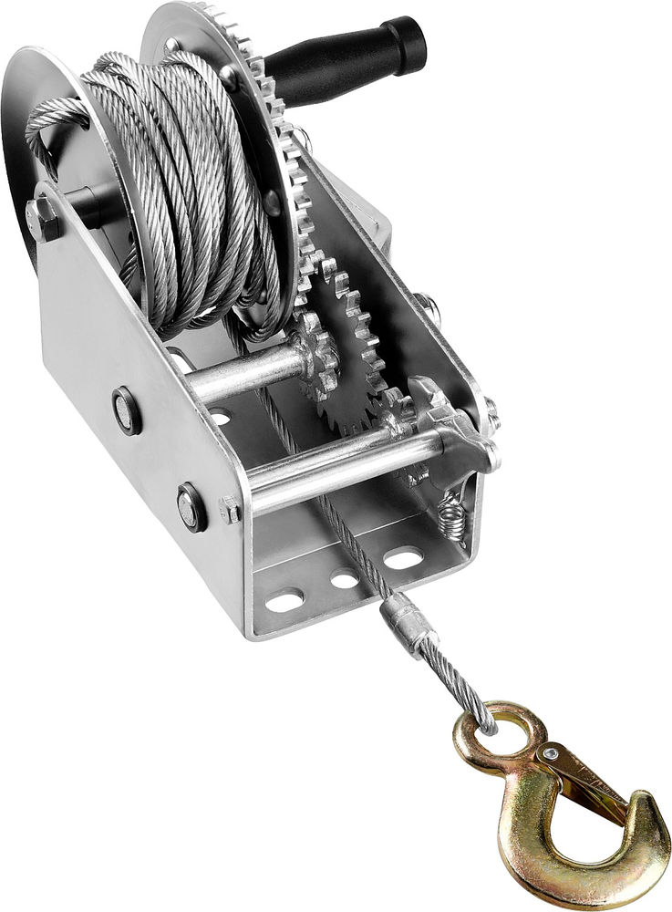 Лебёдка ручная барабанная тяговая тросовая 0.9 т, 8 м ЗУБР Профессионал 43113-0.9_z01