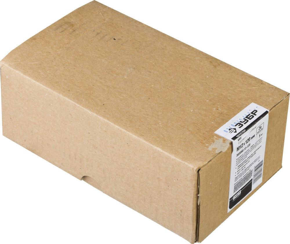 Болт M12 x 120 мм, кл. пр. 5.8, цинк, 5 кг, ГОСТ 7798-70 ЗУБР 303080-12-120