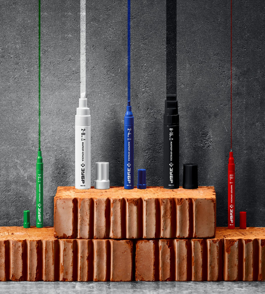 Маркер-краска клиновидный МК-800 зеленый, 2-8 мм ЗУБР 06327-4