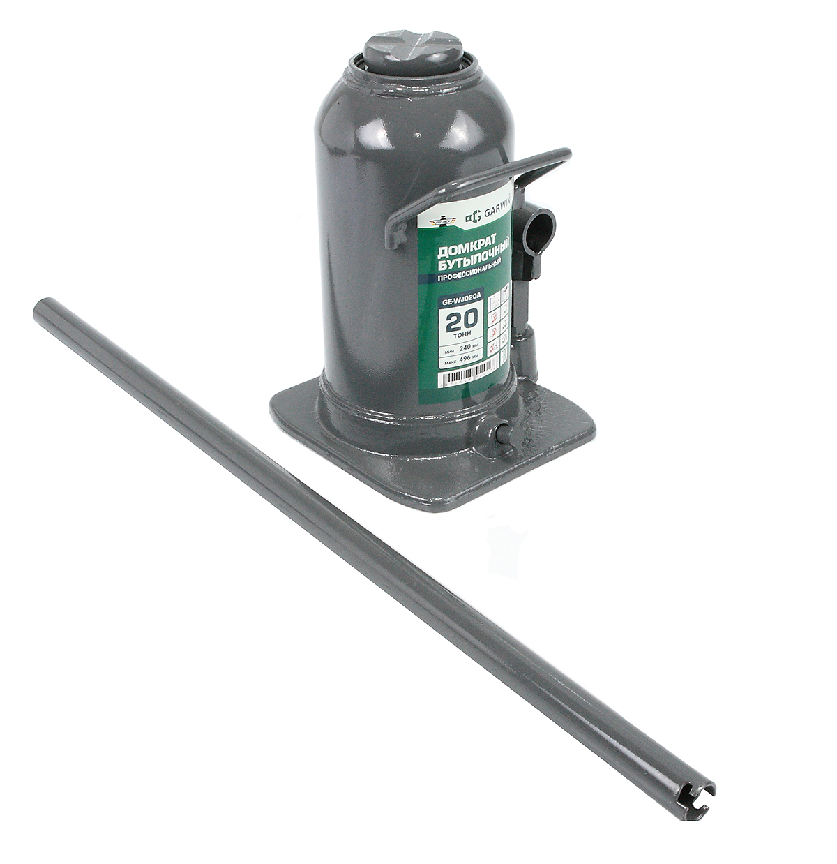 Домкрат бутылочный профессиональный 20 т, 240-520 мм GARWIN PRO GE-WJ020A