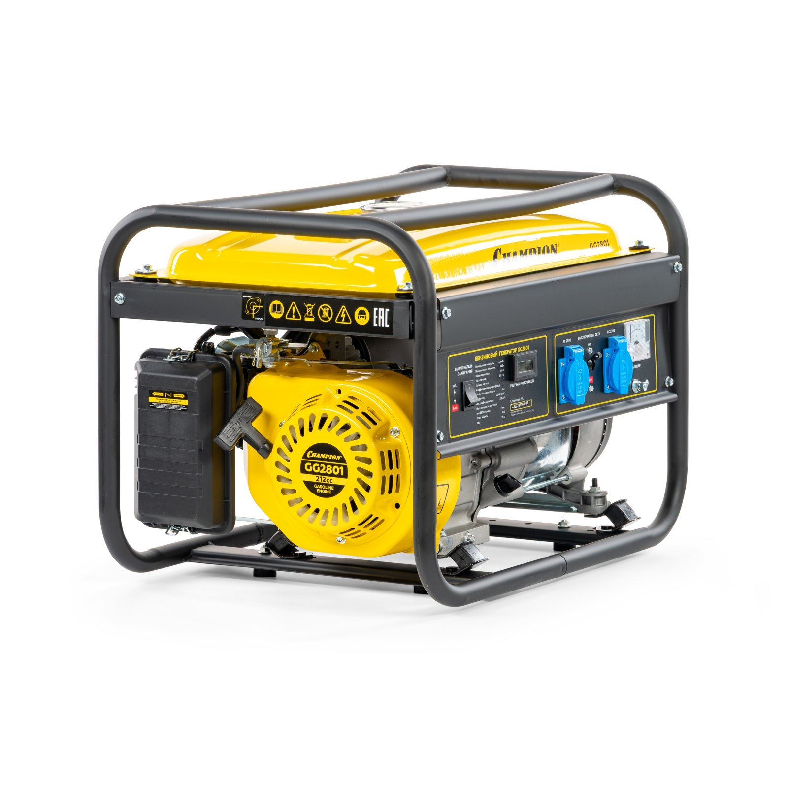 Генератор CHAMPION GG2801 (2,8/3,0 кВт 7лс 15л 39 кг, счетчик) (GG2801)