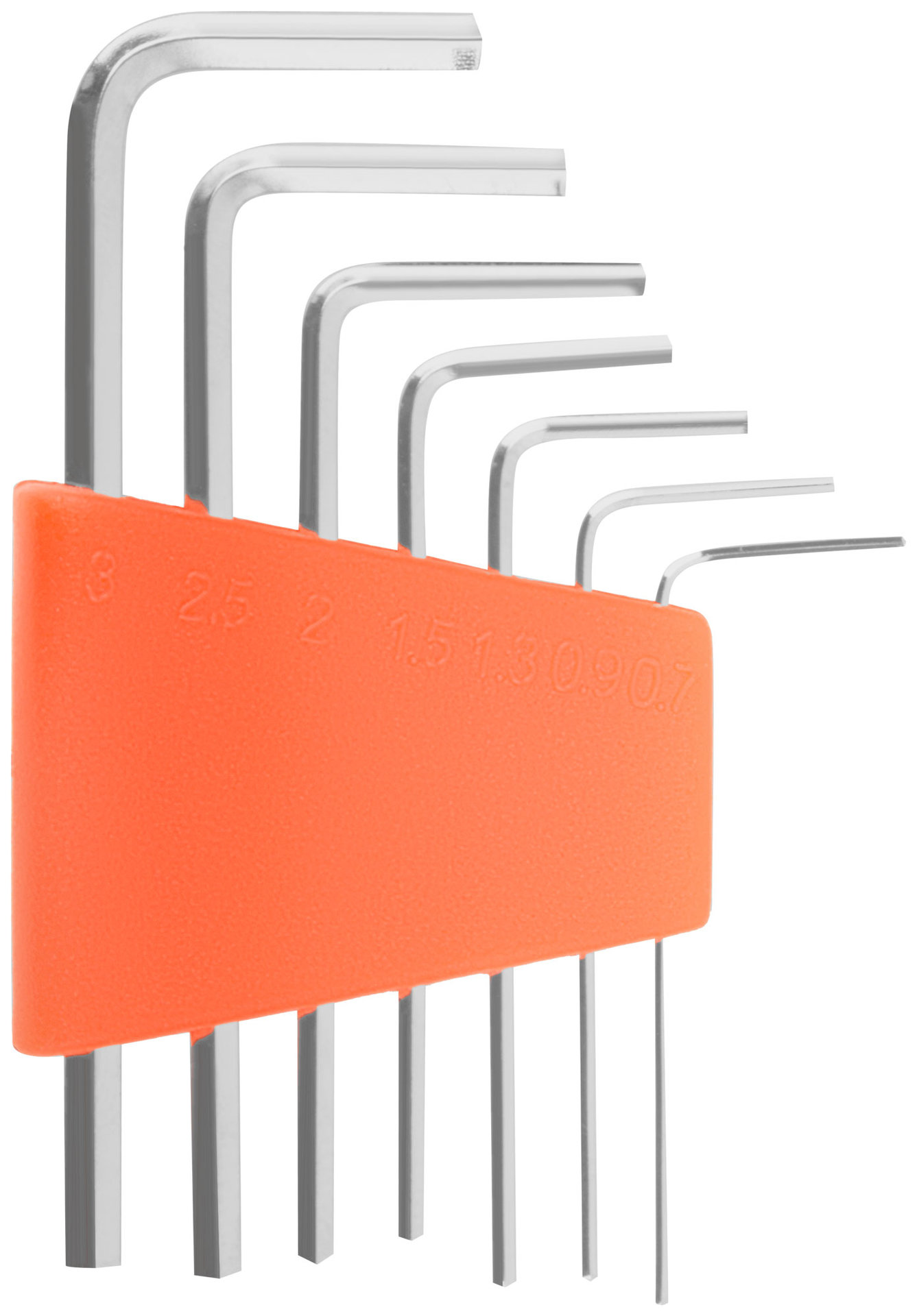 Ключи шестигранные HEX CrV 7 шт.( 0,7-3,0 мм ),пластиковый держатель