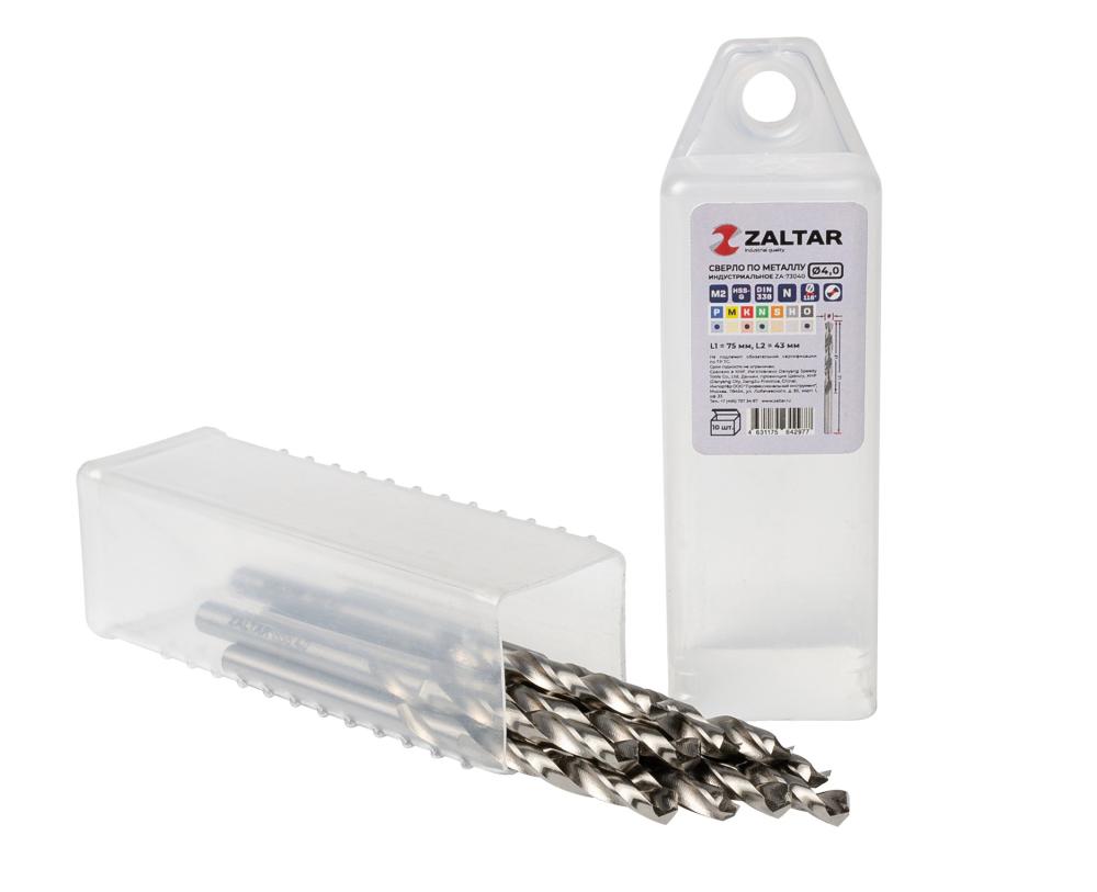 Комплект свёрл по металлу индустриальных, 10 шт, DIN 338, HSS-G, Тип N, 5xD, O4.00 мм (ZA-73040-S10)