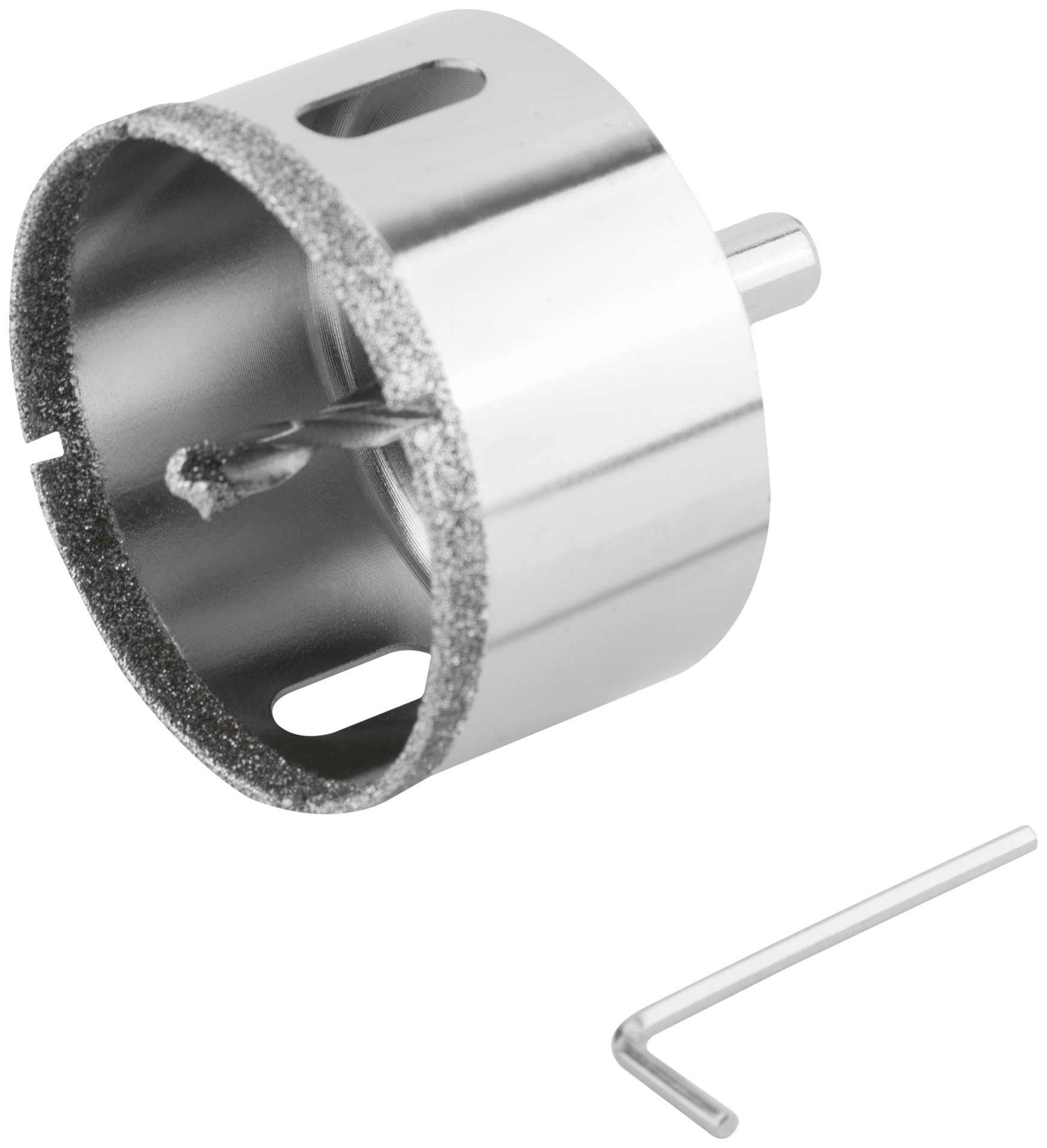 Коронка кольцевая по керамограниту, камню и кафелю алмазная с центровочным сверлом 68х70 мм (16225)