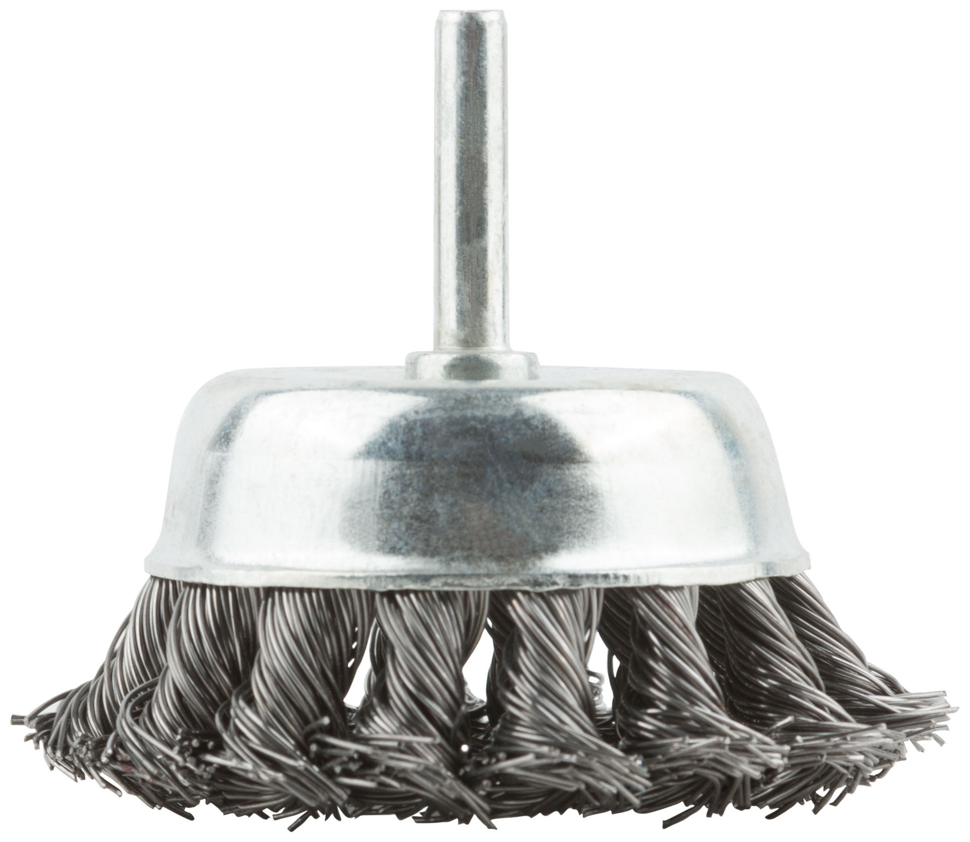Корщетка, тип чашка, со штифтом, стальная витая проволока 75 мм (38498М)