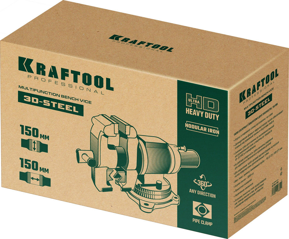 Тиски слесарные 150 мм 3D-Steel KRAFTOOL 32704-150