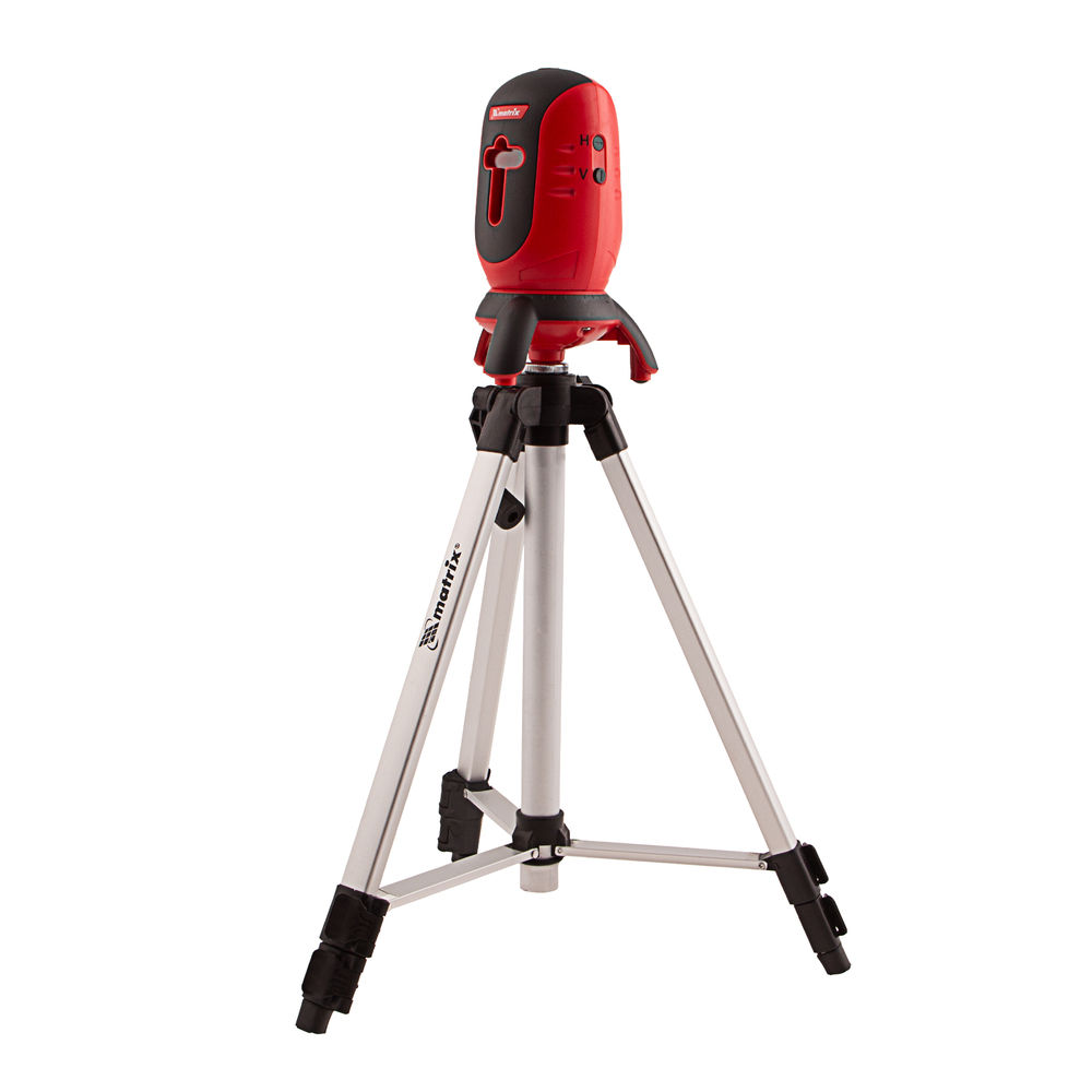 Лазерный уровень ML01T, дальность 10 м, точность ± 0,5 мм, / 1 м, длина волны 650 нм, проекция 1 вертикальная 1 горизонтальная плоскость, резьба под штатив 5/8, штатив в комплекте Matrix (35063)