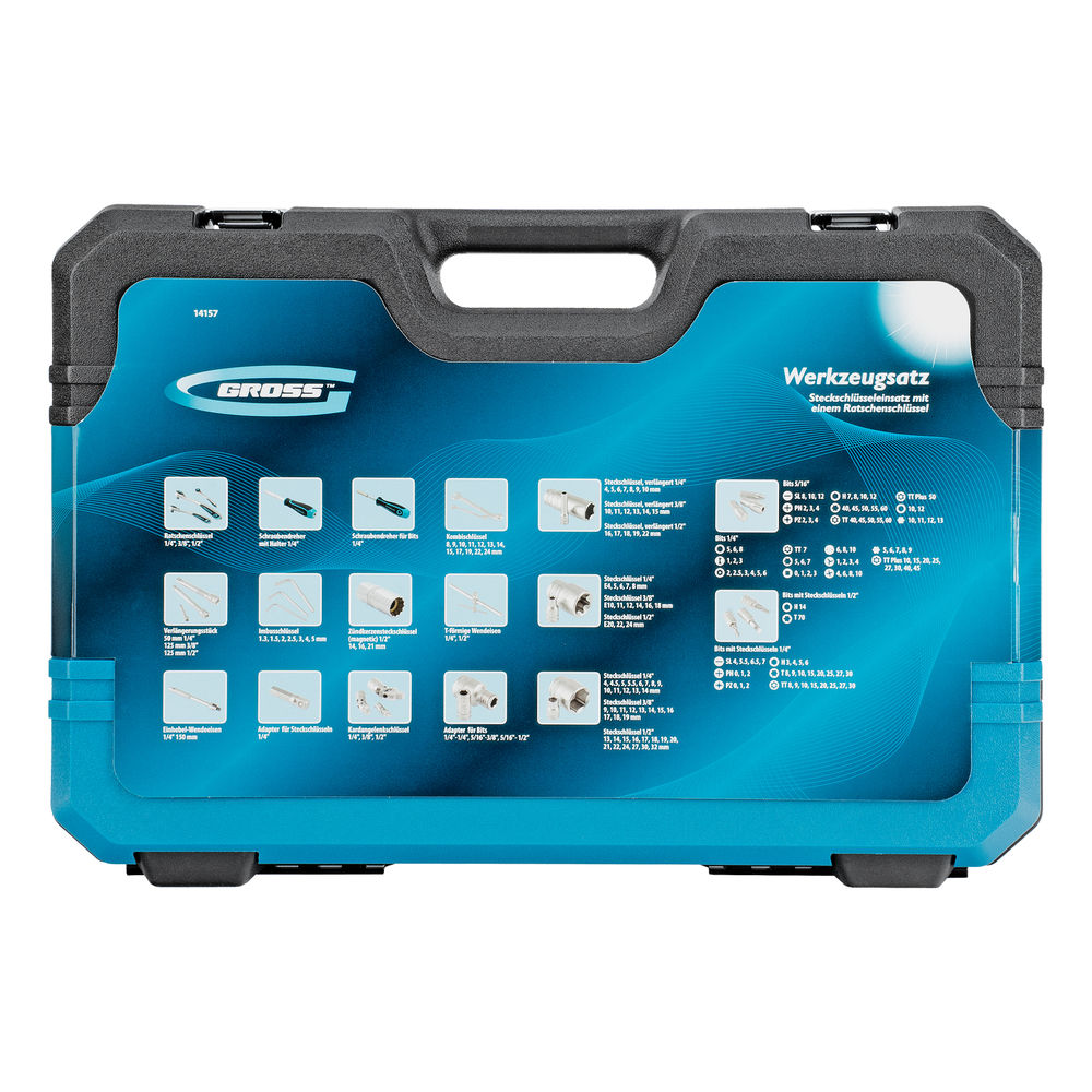 Набор инструментов, 1/2, 3/8, 1/4, CrV, 120 зубьев, 216 предметов Gross