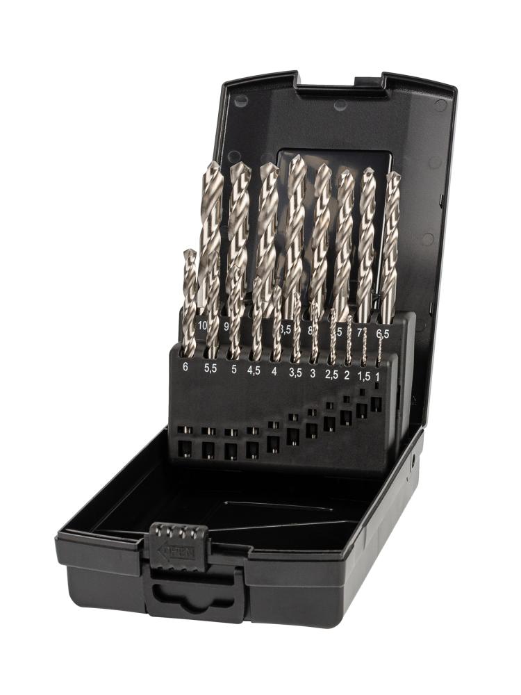 Набор свёрл по металлу, индустриальных, 19 пр.,O1.0-10.0 мм x 0.5, DIN 338, HSS-G, Тип N, 5xD (ZA-73161)