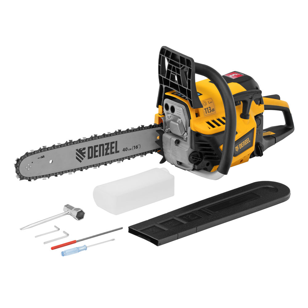 Пила цепная бензиновая DS-4516, шина 40 см, 45 см3, 2,5 л.с, шаг 0,325, паз 1,5 мм, 64 звена Denzel (95236)