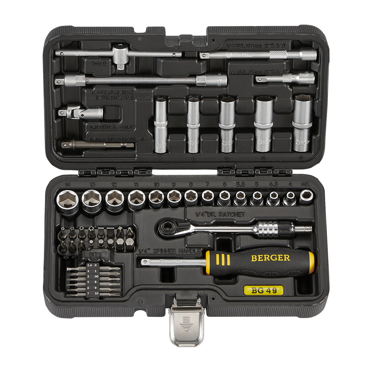Профессиональный набор инструментов BERGER 49 предметов 1/4 ГИССЕН BG049-14
