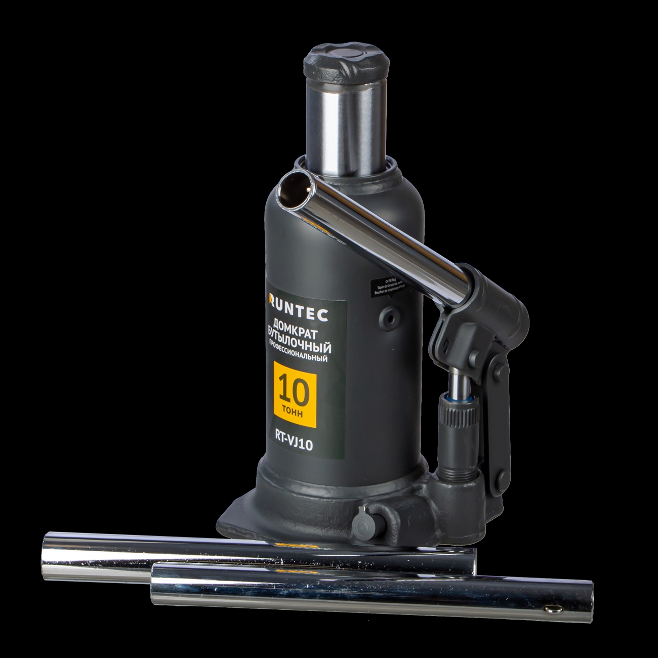 Домкрат бутылочный профессиональный 10 т, 220-488 мм RUNTEC RT-VJ10