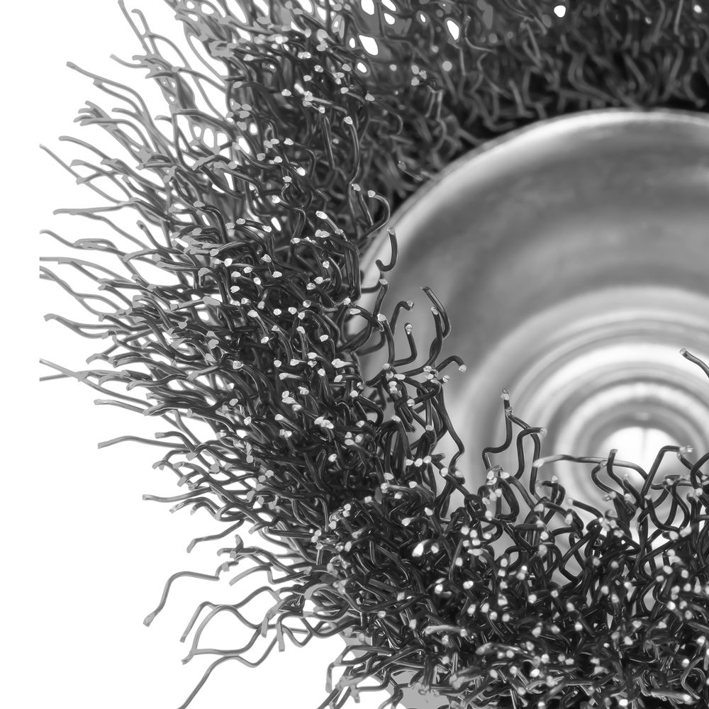 Щетка для дрели, 50 мм, чашка со шпилькой, витая проволока 0.3 мм Сибртех (744757)