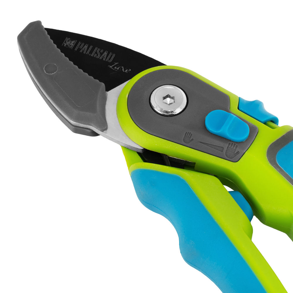 Секатор с наковальней, 220 мм, регулировка захвата, трехкомпонентные рукоятки, Luxe, Palisad (60480)