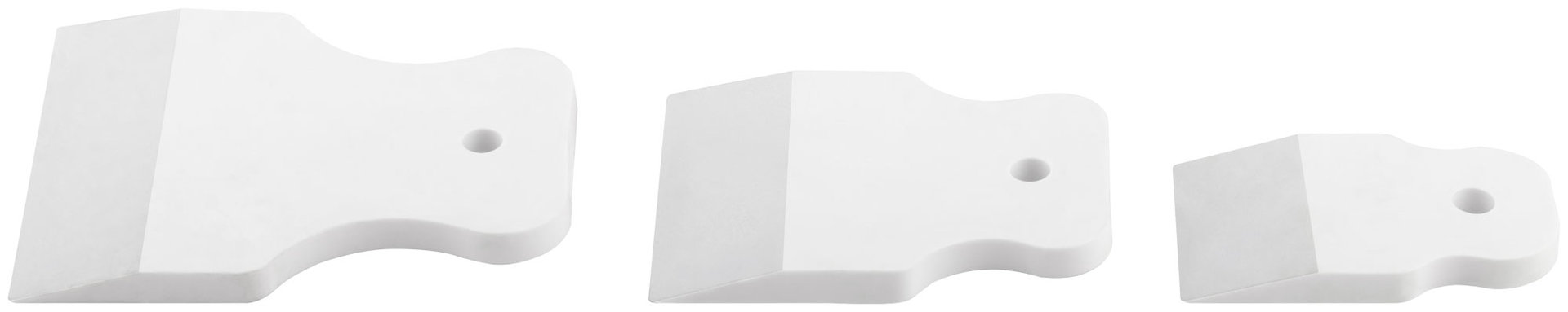 Шпатель резиновый белый, набор 3 шт.(40/60/80 мм) (06867)