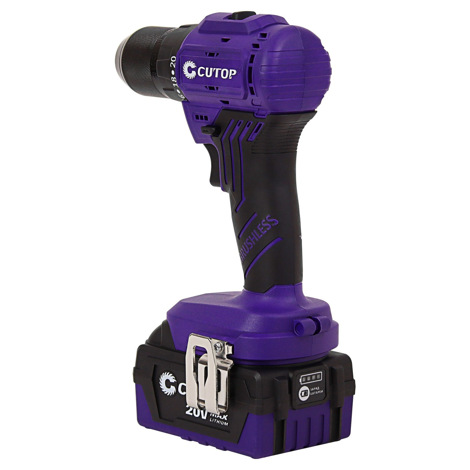 Шуруповерт Cutop E-Profi 20В, 13мм, 2 Батареи, 4ач, З/у (кулер), пл. бокс. (01-886)