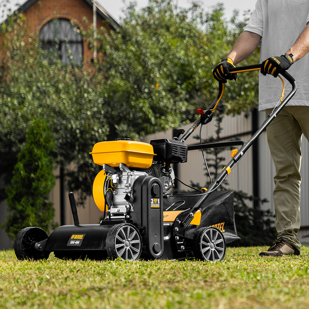 Скарификатор-аэратор бензиновый SAG-400, 212 см3, -15/+10 мм, 40 см Denzel (57802)