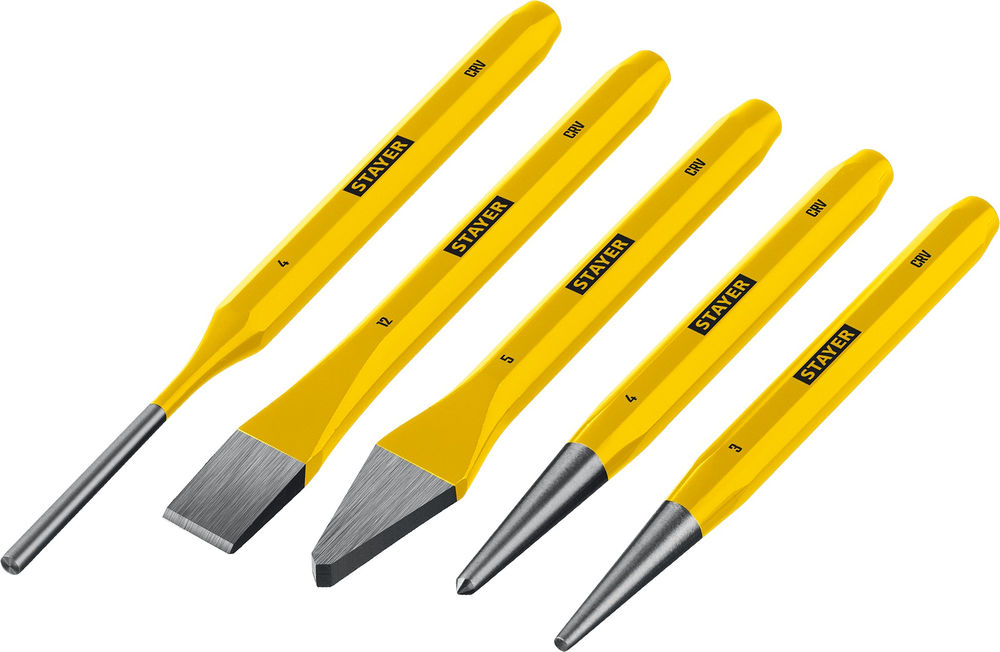 Набор зубил и кернеров Hercules, 5 предметов, в пластиковом держателе STAYER Professional 21077-H5