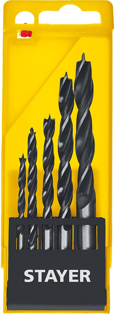 Набор сверл спиральных по дереву 5 шт: 4-5-6-8-10 мм M-type STAYER 2942-H5