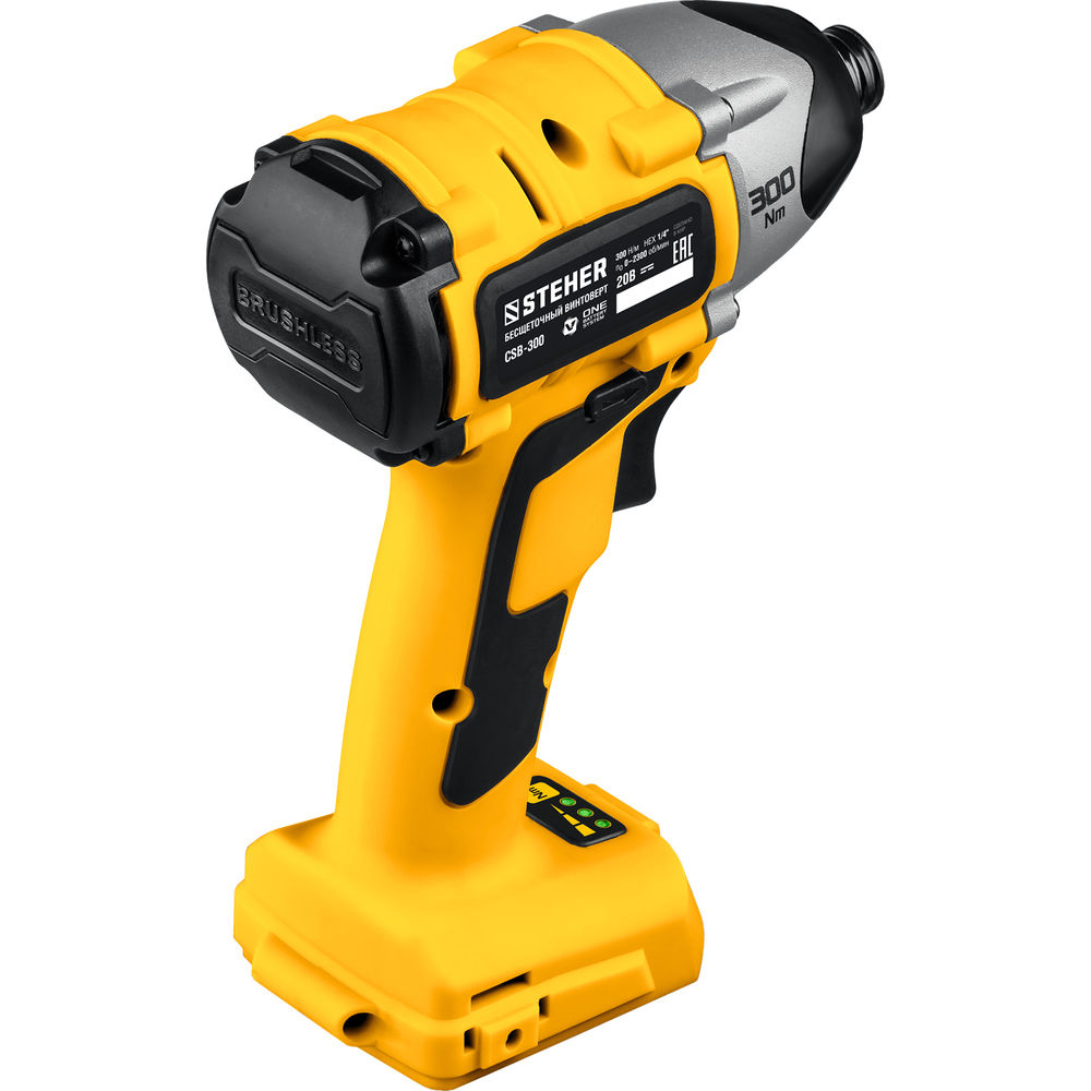 Винтоверт бесщеточный 20 В, 300 Н·м, без АКБ V1 STEHER CSB-300