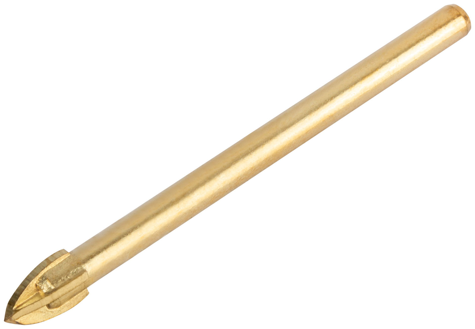 Сверло по кафелю и стеклу, 4 режущие кромки, титановое покрытие 6х60 мм (35486)