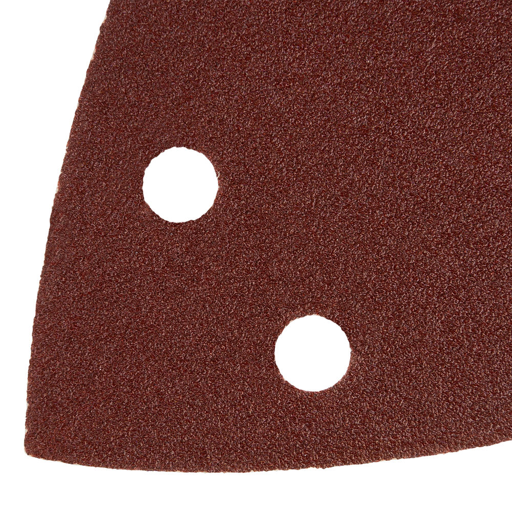 Треугольник абразивный на ворc. подложке под липучку, перф., P 120, 150х150х100 мм, 5 шт. Denzel (738627)