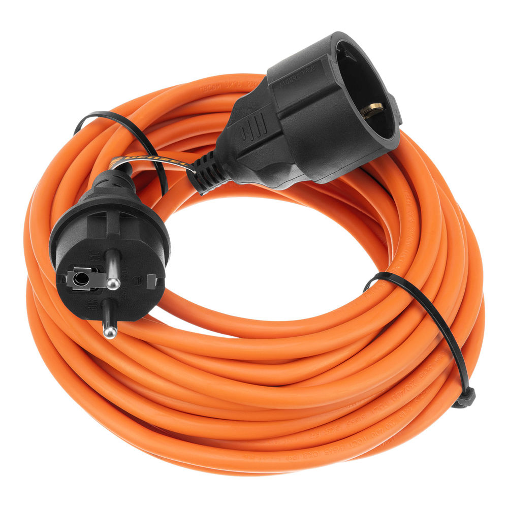 Удлинитель-шнур силовой Garden Series, ПВС, 10м, 1 розетка 3 x 1,5 мм, Denzel (37407)