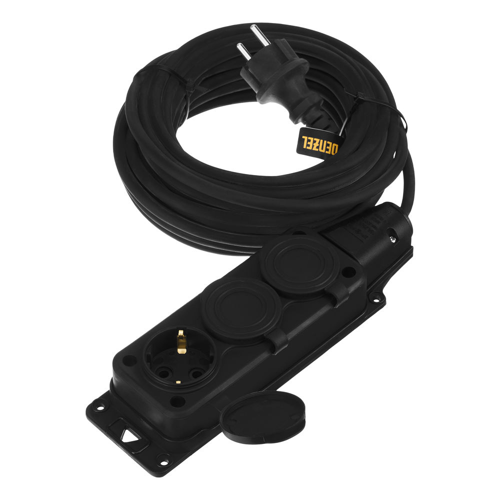 Удлинитель-шнур силовой Top Series, КГТТ, 10 м, 3 розетки, 3 x 1,5 мм Denzel (37421)