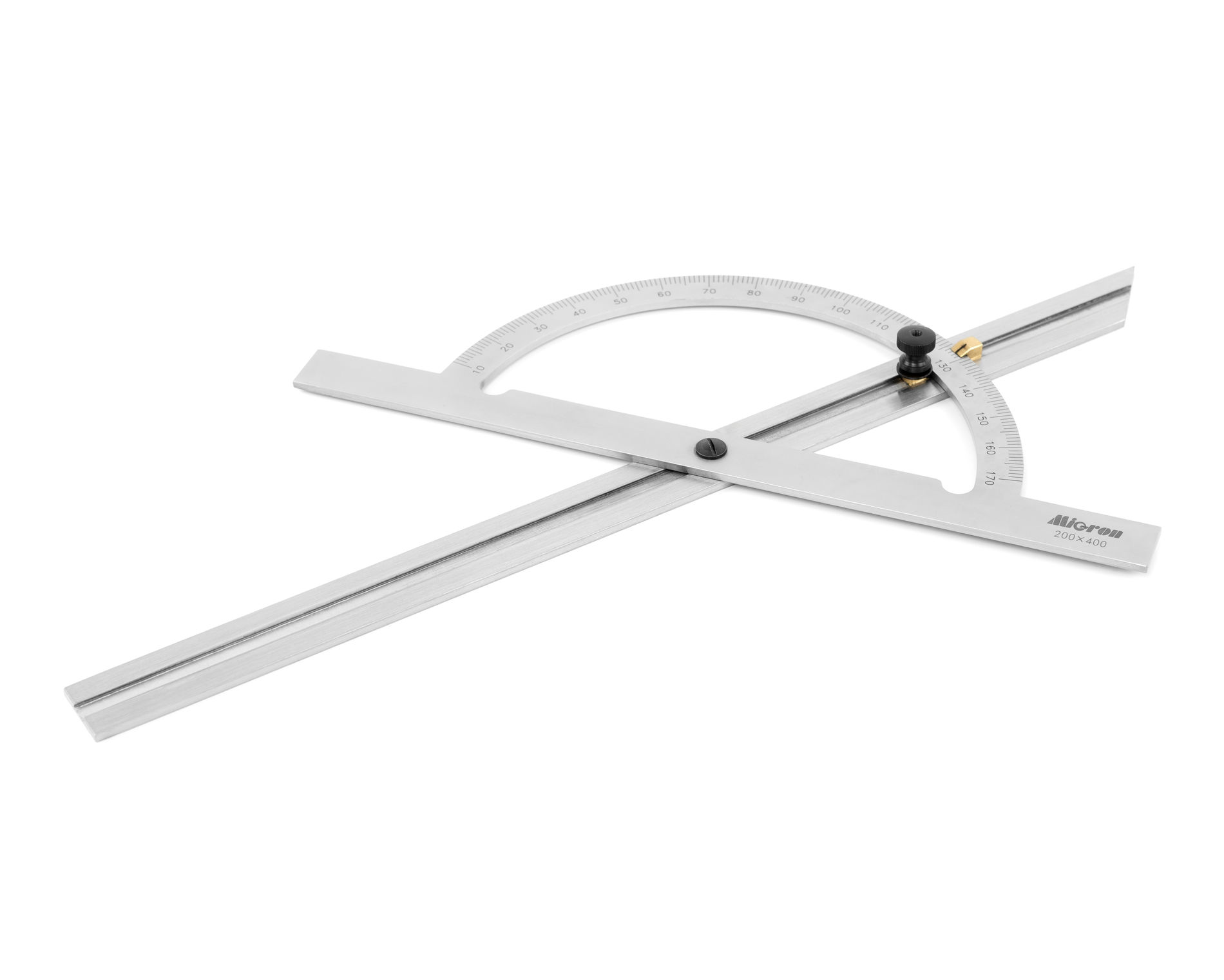 Угломер-транспортир мод. УТ 10-170° (200x400мм 1°) регулир.рейка (ГРСИ №93019-24) Мicron