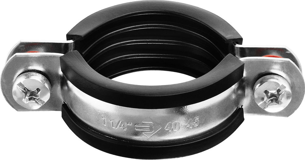 Хомут трубный с гайкой 1 1/4, цинк, 8 шт ЗУБР 37850-40-45