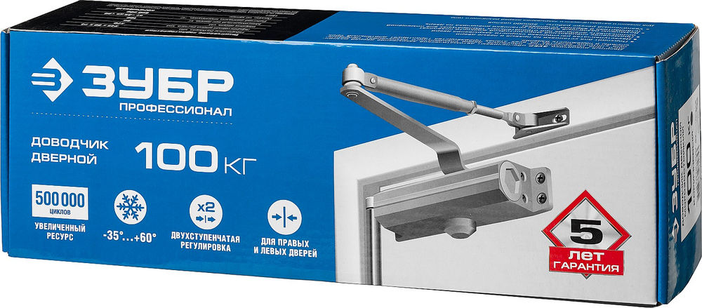 Доводчик дверной до 100 кг цвет коричневый ЗУБР Профессионал 37912-100