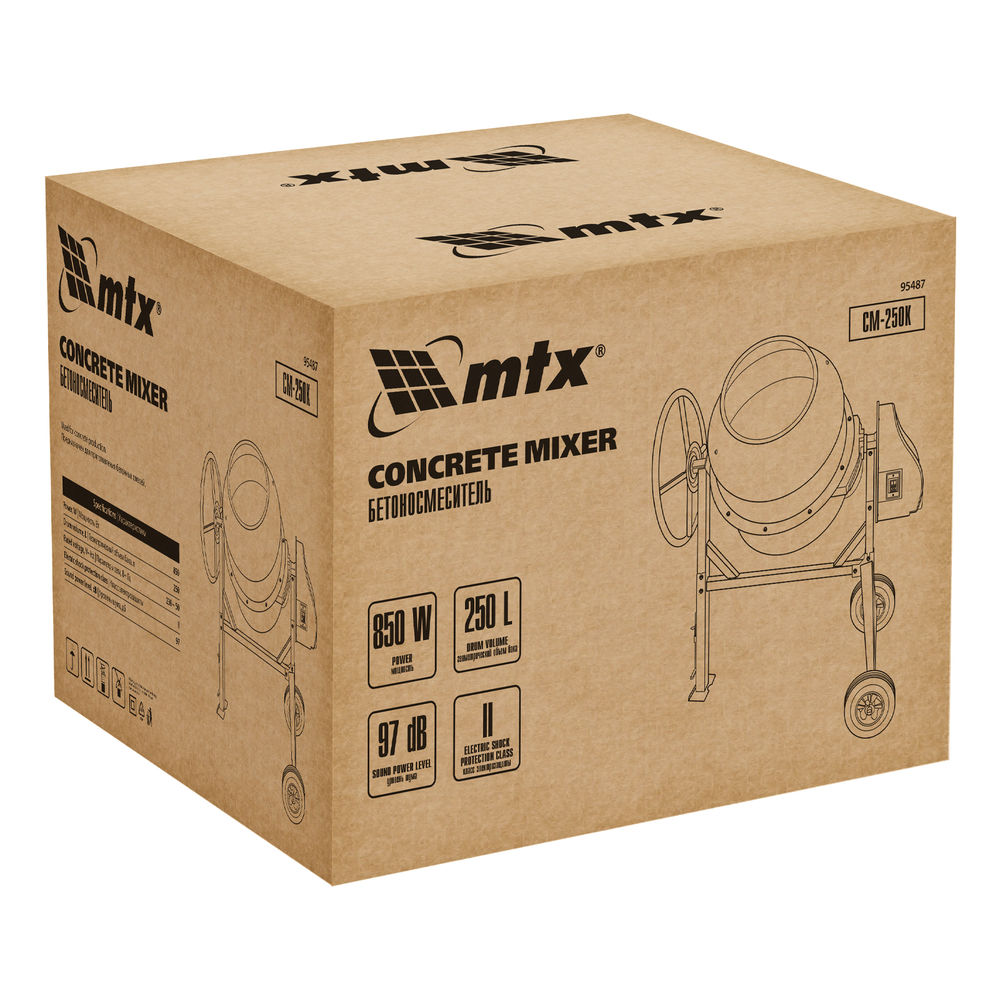 Бетоносмеситель СМ-250К, 250 л, мощность 850 Вт МТХ (95487)