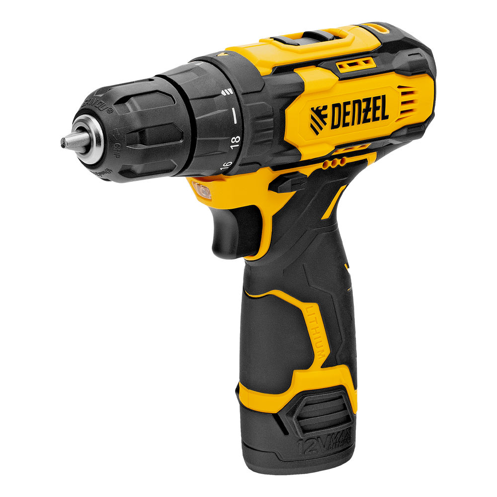 Дрель-шуруповерт аккумуляторная CDQ-12, Li-Ion, 12 В Denzel (26106)