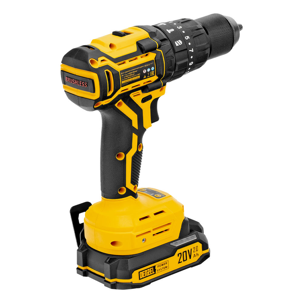 Дрель-шуруповерт аккумуляторная ударная бесщет. CIDH-BL-20, Li-Ion, 20 В// Denzel (26137)