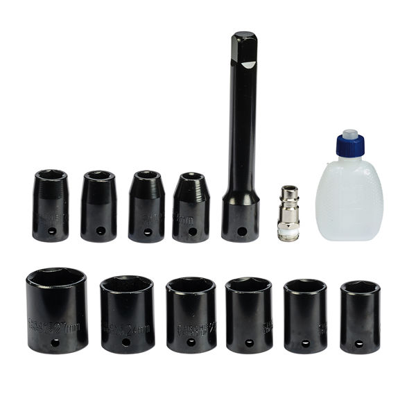 Гайковерт пневматический Einhell TC-PW 610, 220-610 Нм,1/2, 6,3 бар, с набором из 10 головок (4138960)