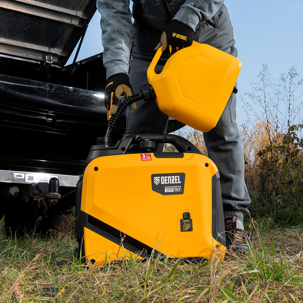 Генератор инверторный GS-2200iS, 2,2 кВт, 230 В, закрытый корпус, ручной старт DENZEL (94713)