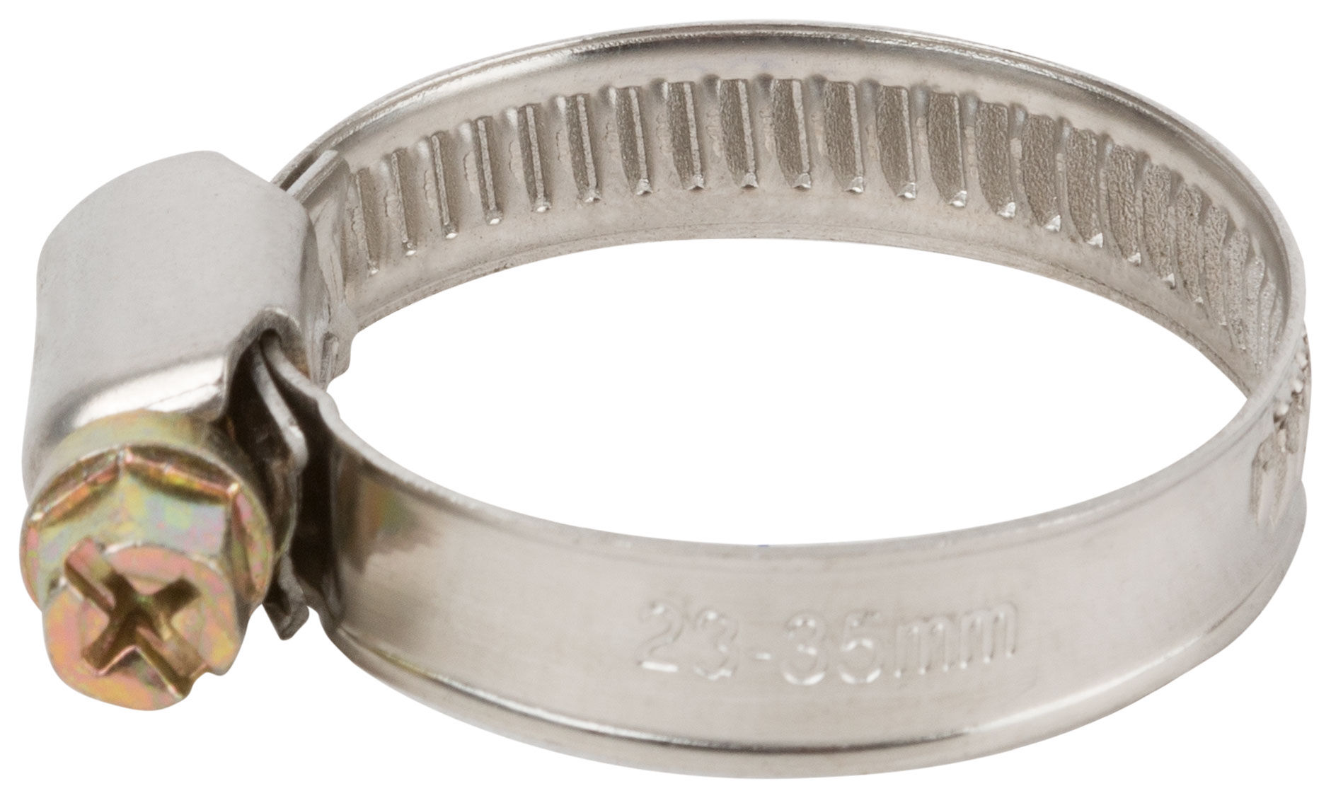 Хомут обжимной (нержавеющая сталь со сваркой) 23-35 мм (64279)