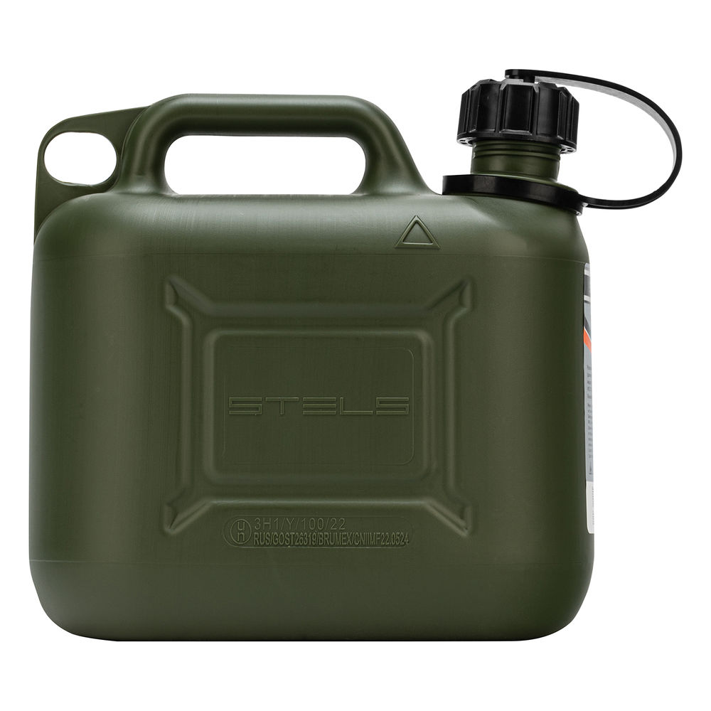 Канистра для ГСМ вертикальная 5 л, пластиковая, усиленная Stels (53124)