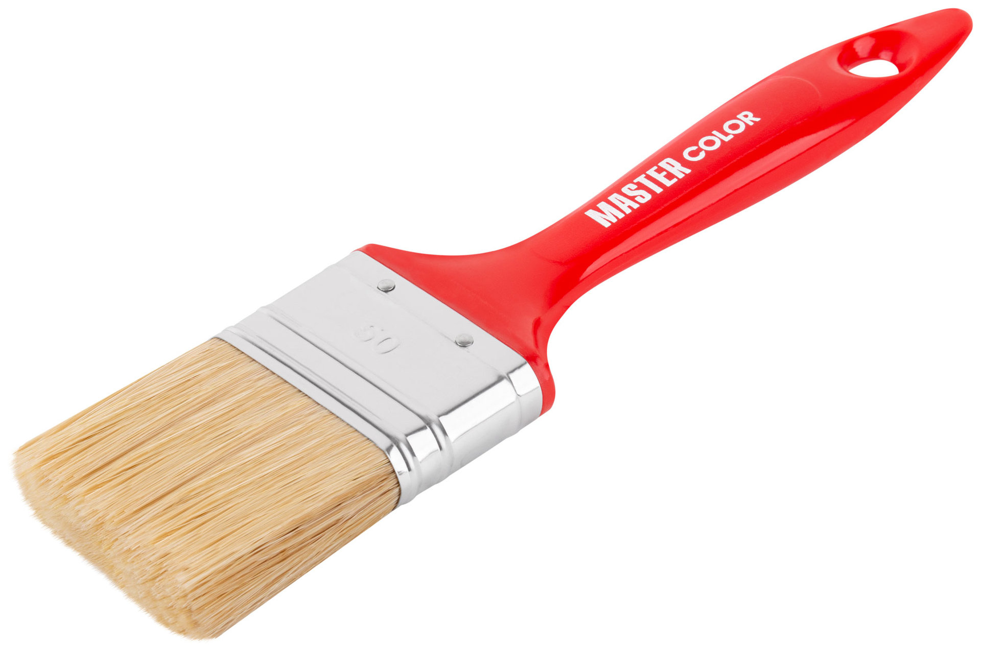 Кисть флейцевая, толщ. 14 мм, 70% ПБT/30% светлая натур. щетина, нерж.обжим, пласт. ручка, ширина 50 мм (30-0123)