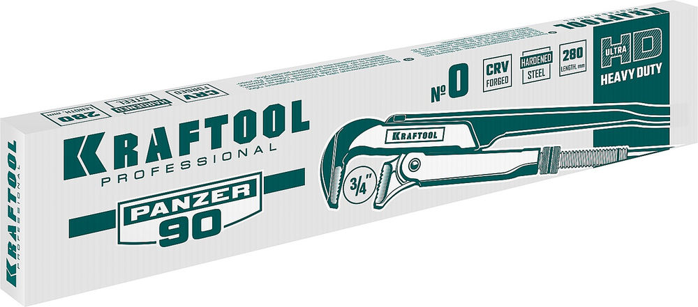 Трубный ключ с прямыми губками PANZER-90, №0, 3/4, 280 мм KRAFTOOL 2734-05_z02