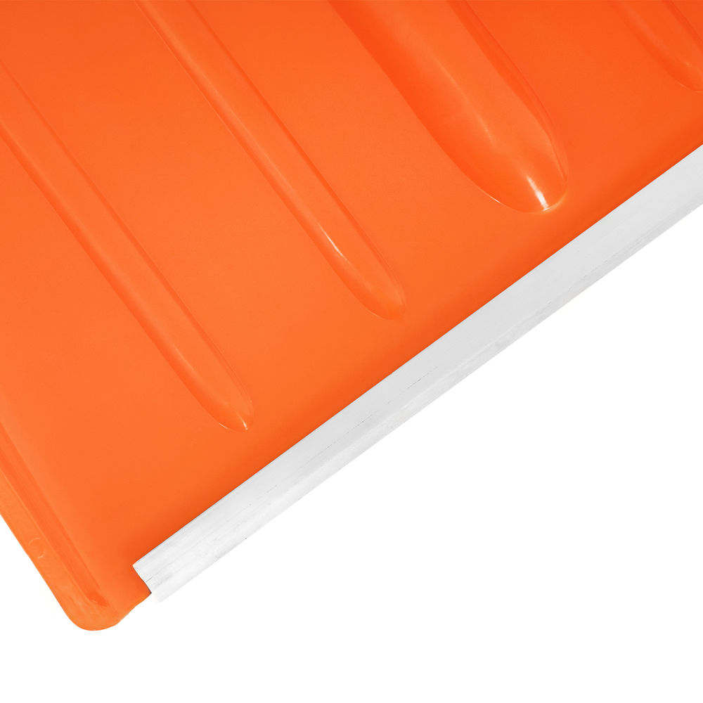 Лопата для уборки снега пластиковая, 490х370х1350 мм, стальной черенок, усиленная Сибртех (61667)